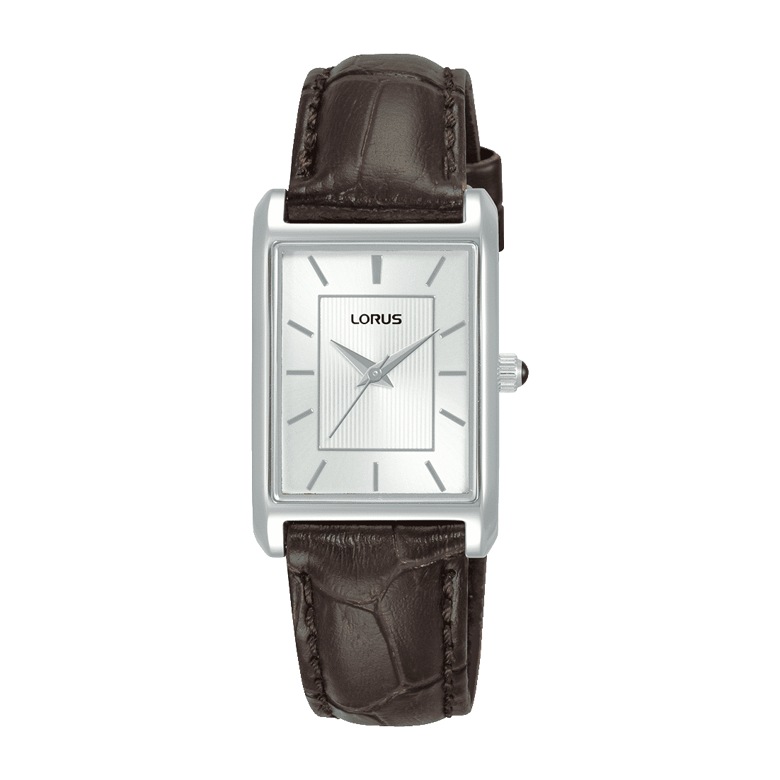 Lorus Classic RG289VX9 Damen Armbanduhr Weiß • Mineralglas • Dunkelbraunes Lederband