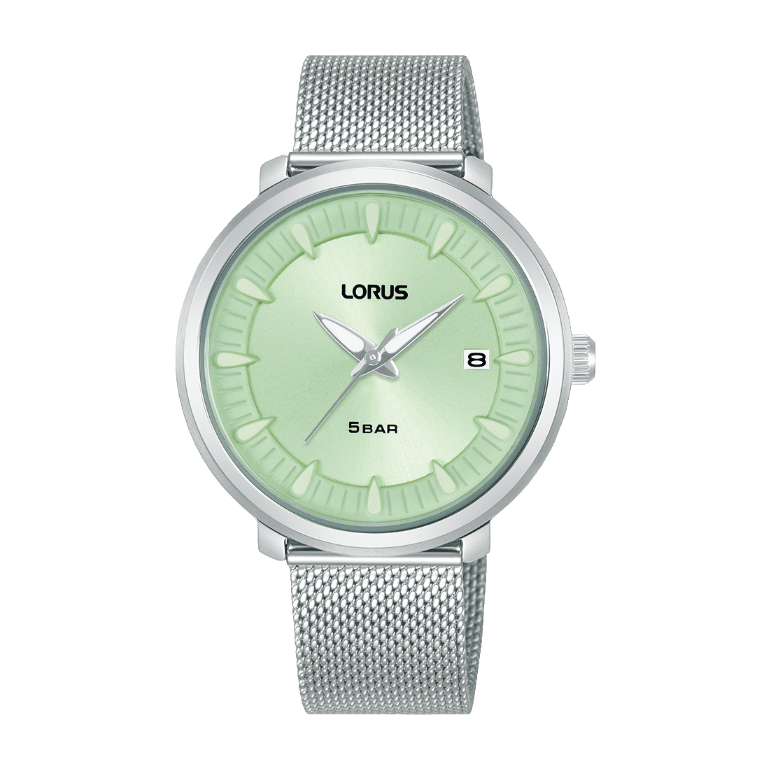 Lorus RG805DX9 Damenuhr Hellgrün • Mineralglas • Edelstahl-Mesharmband