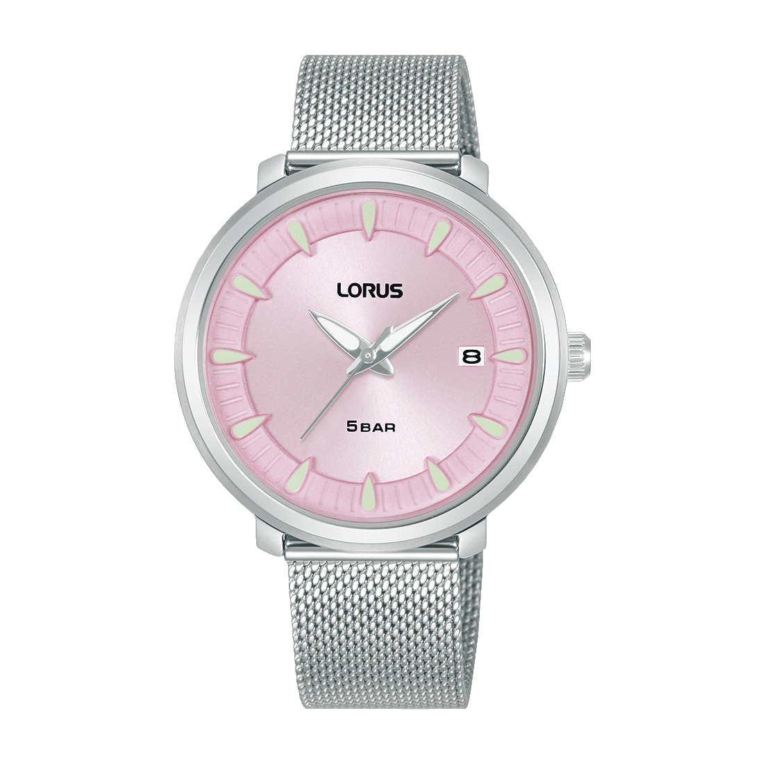 Lorus RG807DX9 Damenuhr Rosa • Mineralglas • Edelstahl-Mesharmband