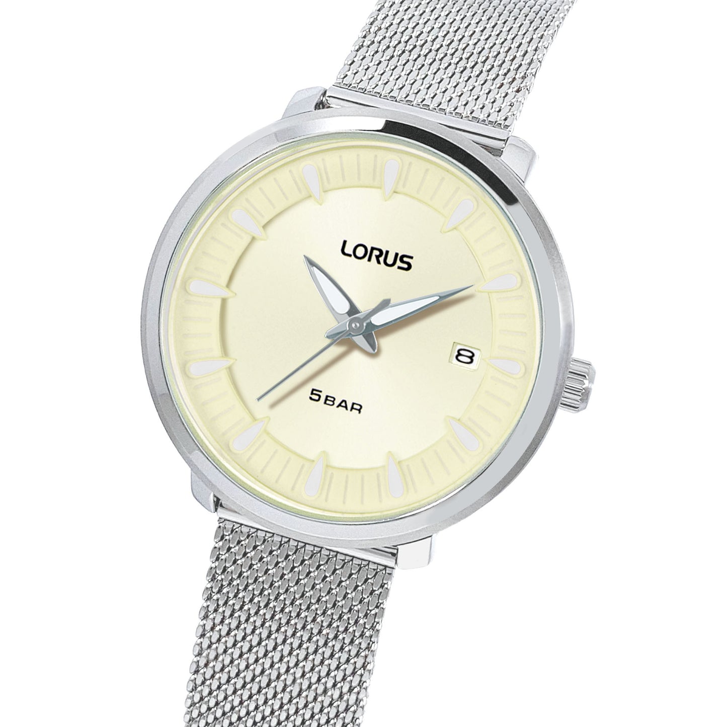 Lorus RG809DX9 Damenuhr Creme • Mineralglas • Edelstahl-Mesharmband, Bild 2