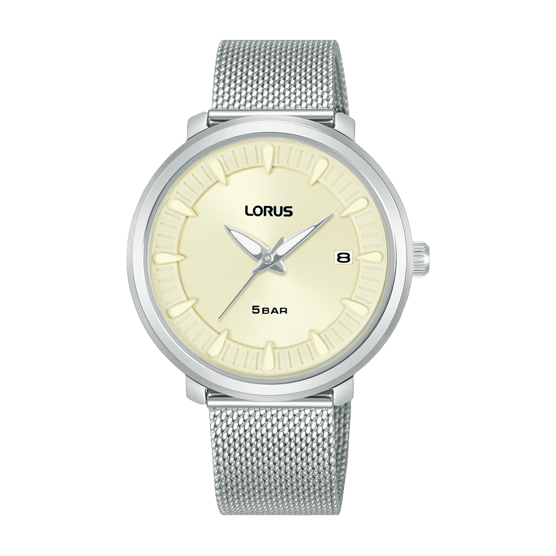Lorus RG809DX9 Damenuhr Creme • Mineralglas • Edelstahl-Mesharmband
