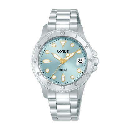 Lorus Sports RG813DX9 Damenuhr Hellblau • Mineralglas • Edelstahlarmband