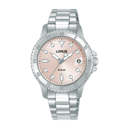 Lorus Sports RG817DX9 Damenuhr Rosa • Mineralglas • Edelstahlarmband