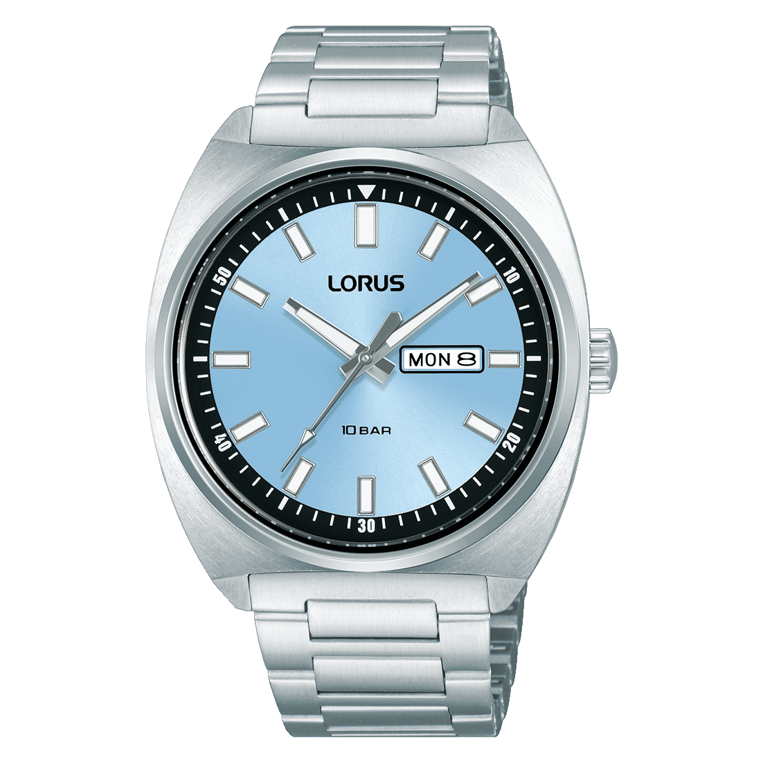 Lorus Sports RH317BX9 Herren Armbanduhr • Hellblaues Sonnenschliff-Zifferblatt • Mineralglas