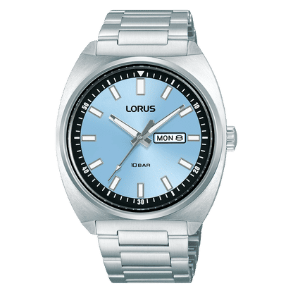 Lorus Sports RH317BX9 Herren Armbanduhr • Hellblaues Sonnenschliff-Zifferblatt • Mineralglas