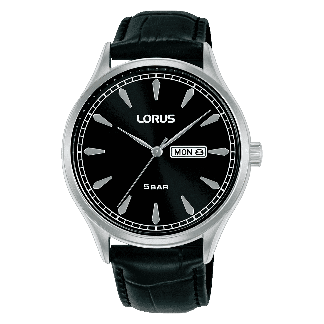 Lorus Classic RH327BX9 Herren Armbanduhr • Mineralglas • Schwarzes Lederband