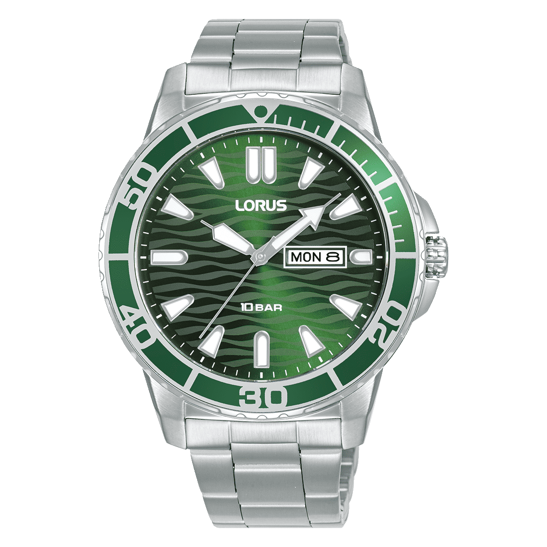 Lorus Sports RH359AX9 Herrenuhr Dunkelgrün • Mineralglas • 10 BAR Wasserdicht