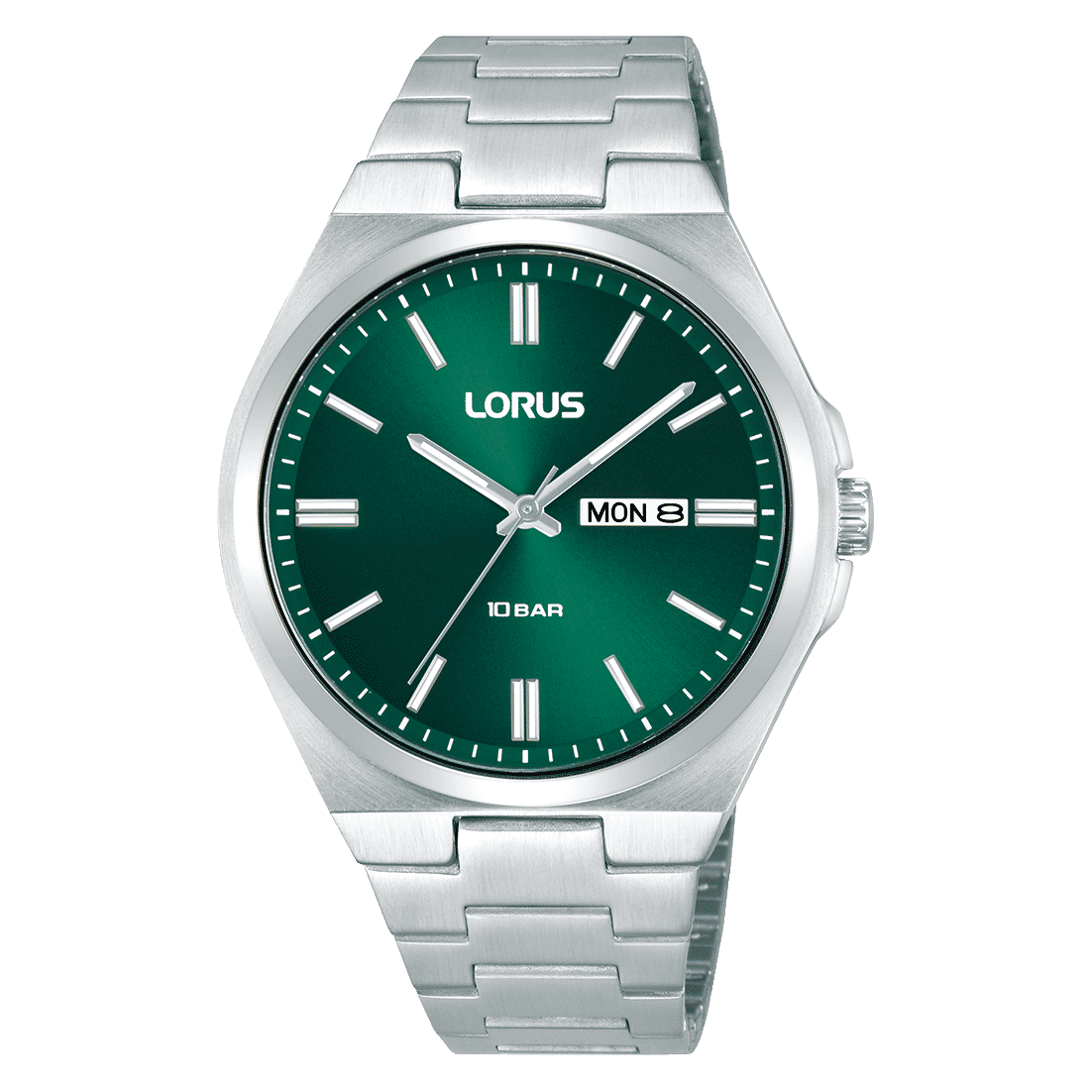 Lorus Sports RH395AX9 Herrenuhr Dunkelgrün • Mineralglas • Edelstahlarmband