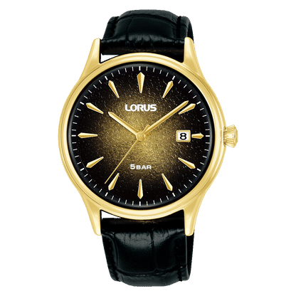 Lorus Classic RS902EX9 Herrenuhr Champagner • Mineralglas • Lederarmband
