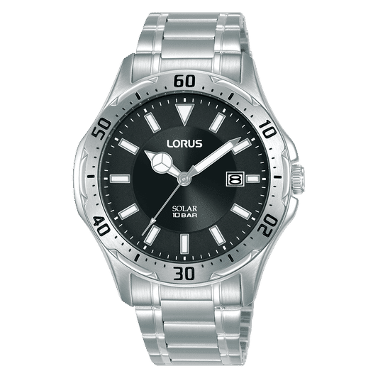 Lorus Sports RX395AX9 Herrenuhr Schwarz • Solarwerk • 10 bar Wasserdicht