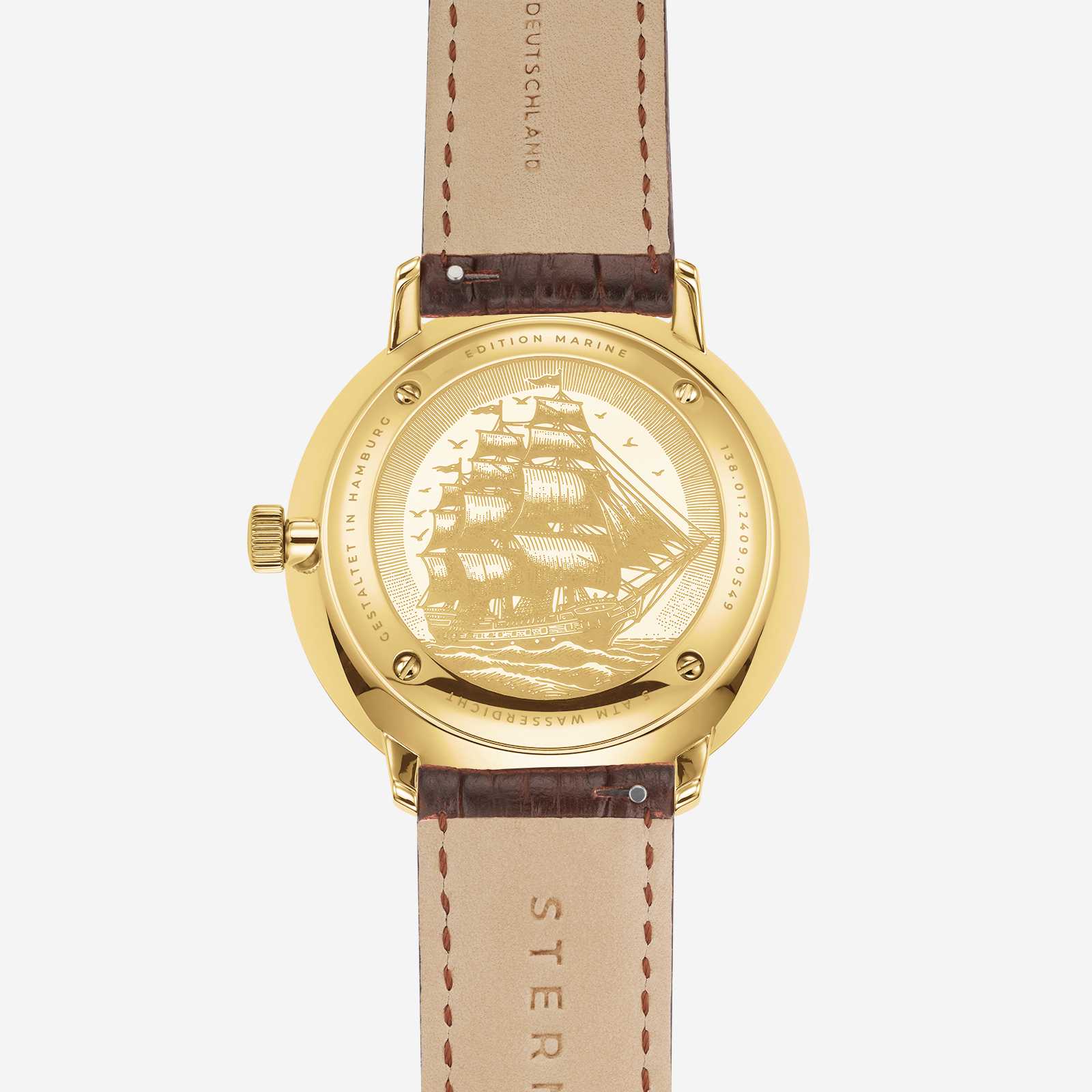 Sternglas Hamburg S02-HHM07-HE01 Herren Armbanduhr Dunkelblau • Automatikwerk Miyota 8215 • Saphirglas doppelt entspiegelt