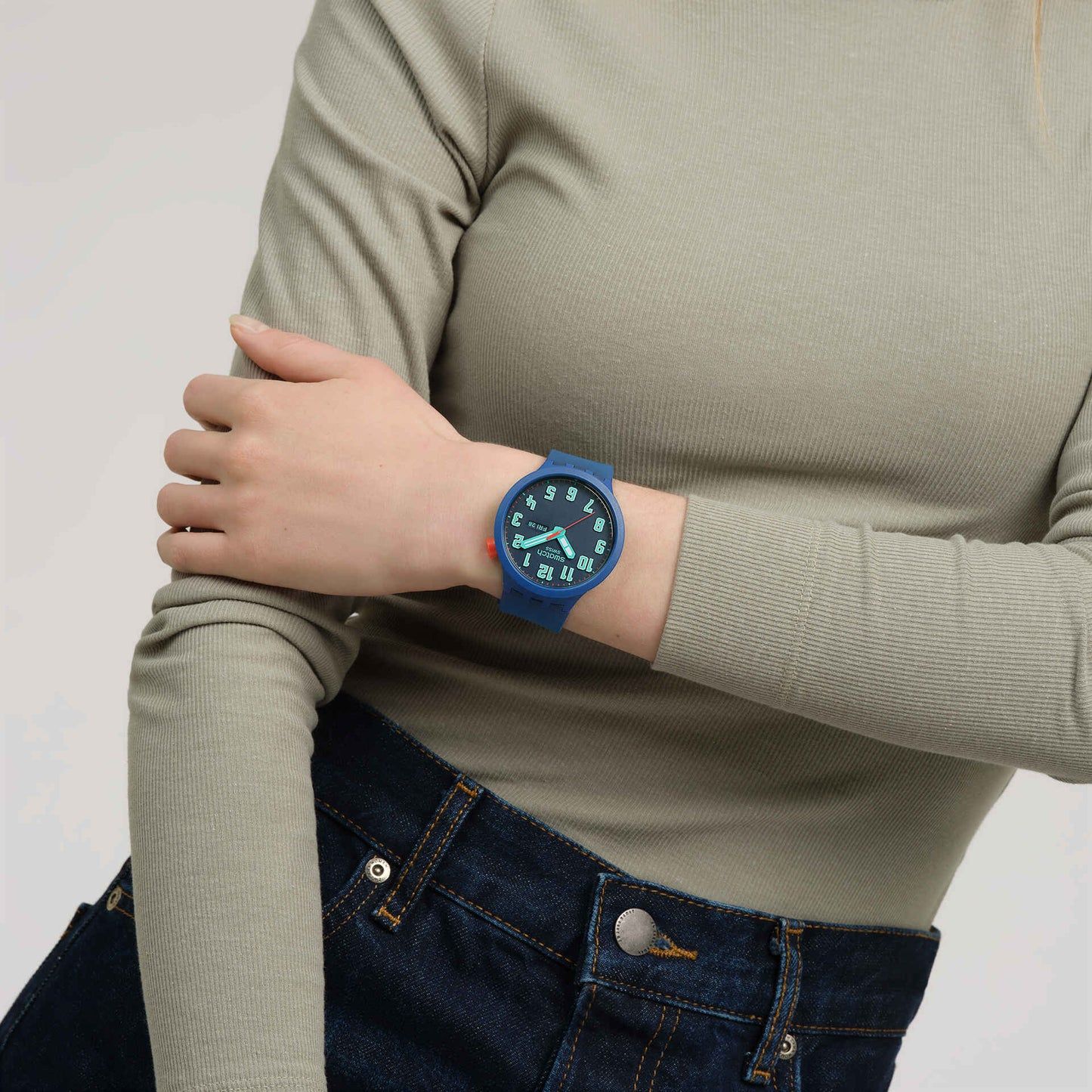 Swatch Big Bold SB01N700 Essentially Bold Herren • Leuchtzeiger & Sekundenzeiger • Datumsanzeige, Bild 5