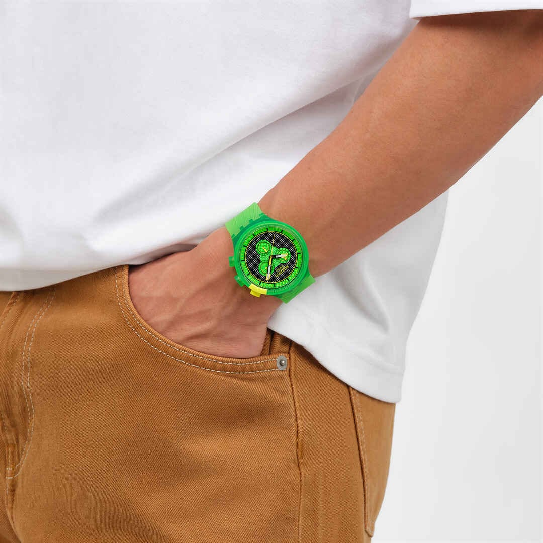 Swatch Big Bold SB02G100 Herren Armbanduhr Grün • Oversized Design • Quarzwerk, Bild 6