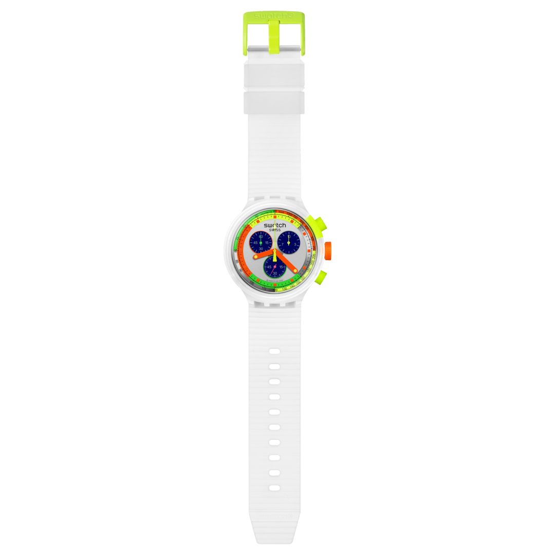 Swatch Neon Jelly SB02K100 Damen Armbanduhr Transparent • Mehrfarbiges Zifferblatt • Tachymeter-Skala, Bild 4