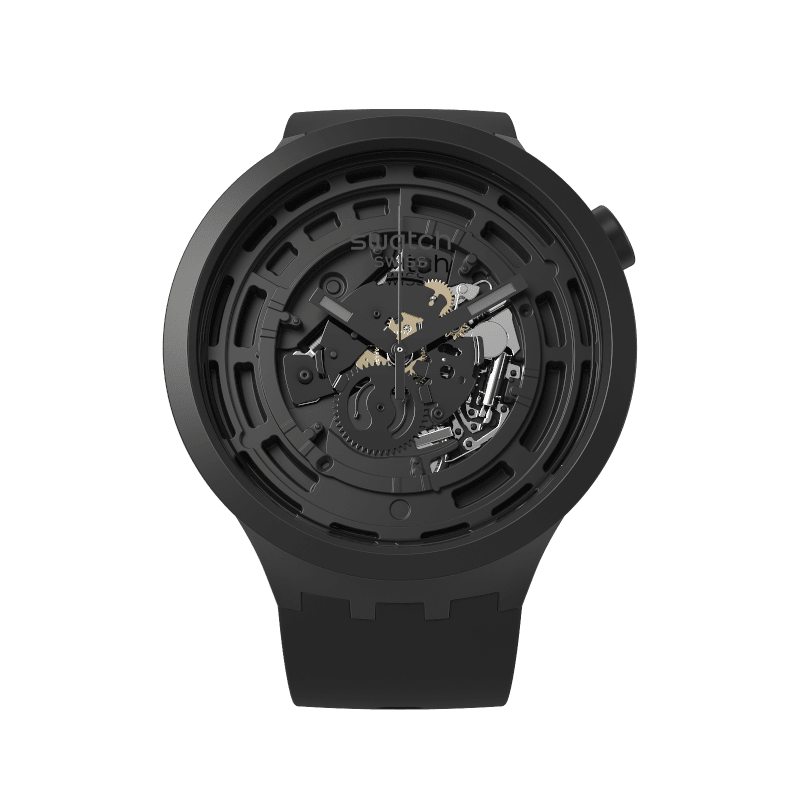 Swatch Big Bold SB03B100 Armbanduhr Schwarz • Bio-Keramikgehäuse • Sichtbares Uhrwerk