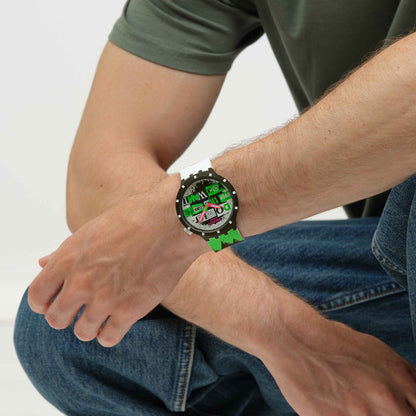Swatch Big Bold SB03B701 Lash Out Armbanduhr Schwarz • Bioceramic-Gehäuse • Leuchtzeiger, Bild 5