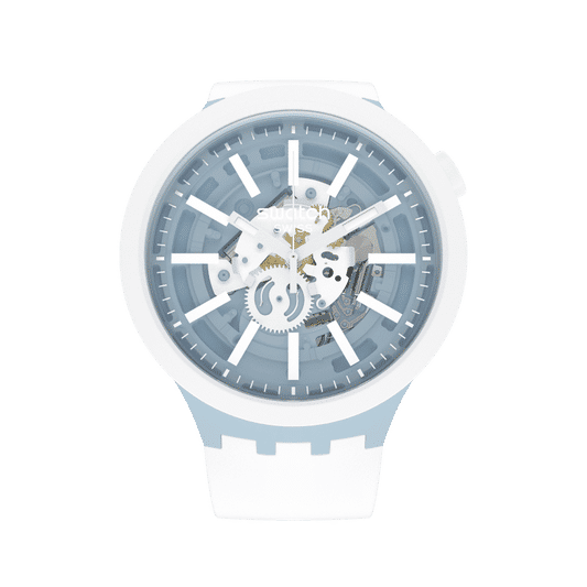 Swatch Big Bold SB03N103 Herrenuhr Weiß • Quarzwerk • Markanter Überformat-Look
