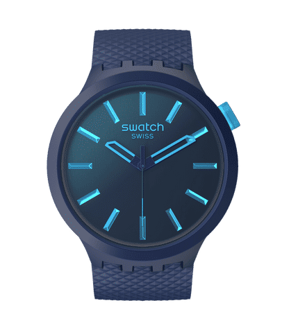 Swatch Big Bold SB05N113 Indigo glow Herrenuhr • Kräftiges Design • Quarzwerk