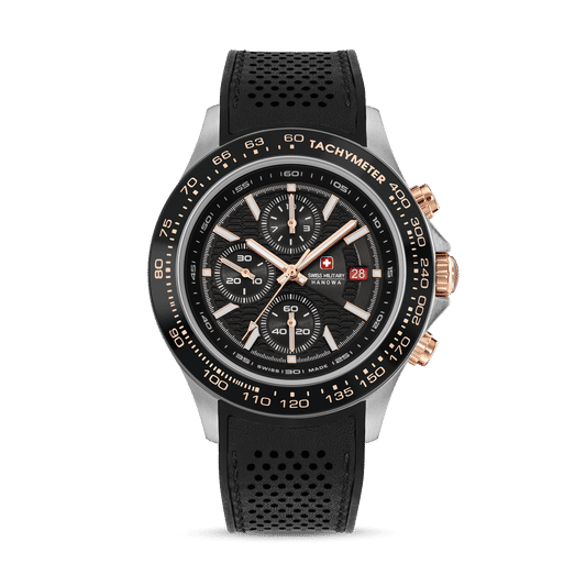 Swiss Military Hanowa Watchman SMWGO0003401 Herrenuhr Schwarz • Saphirglas • Chronograph mit Tachymeter