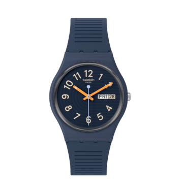 Swatch Originals Medium SO28I700 Trendy Lines at Night Armbanduhr Dunkelblau • Biosourced Gehäuse & Glas •