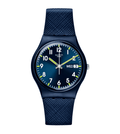 Swatch Originals SO28N702 Sir Blue Armbanduhr Blau • Quarzwerk • Leichtes Kunststoffgehäuse