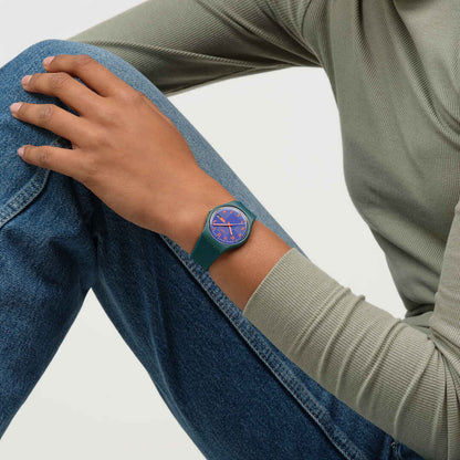 Swatch Originals SO28N706 Pattern Formation Armbanduhr Dunkelgrün • Leuchtzeiger • Tag-Datum-Anzeige, Bild 6