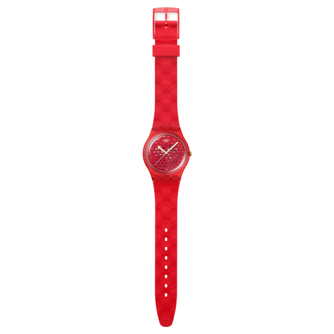 Swatch Originals Medium SO28Z122 Damenuhr Rot • Quarzwerk • Valentinstag Edition, Bild 4