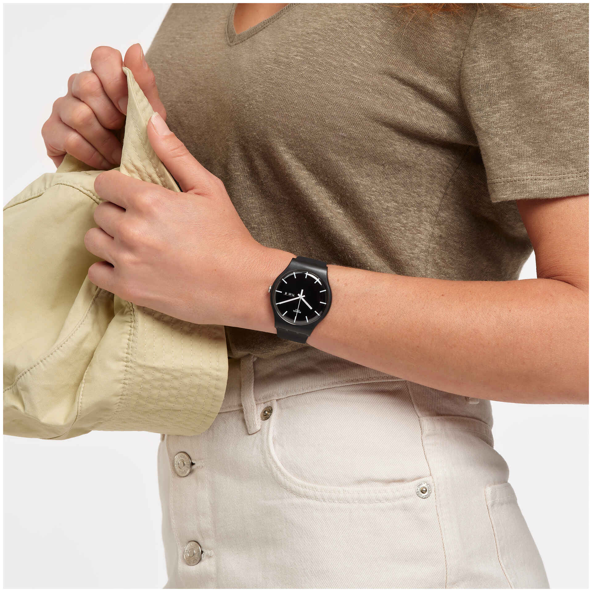 Swatch Originals Large SO29B704 Mono Black Herrenuhr Schwarz • Biosourced Material • Tag-/Datumsfenster, Bild 3