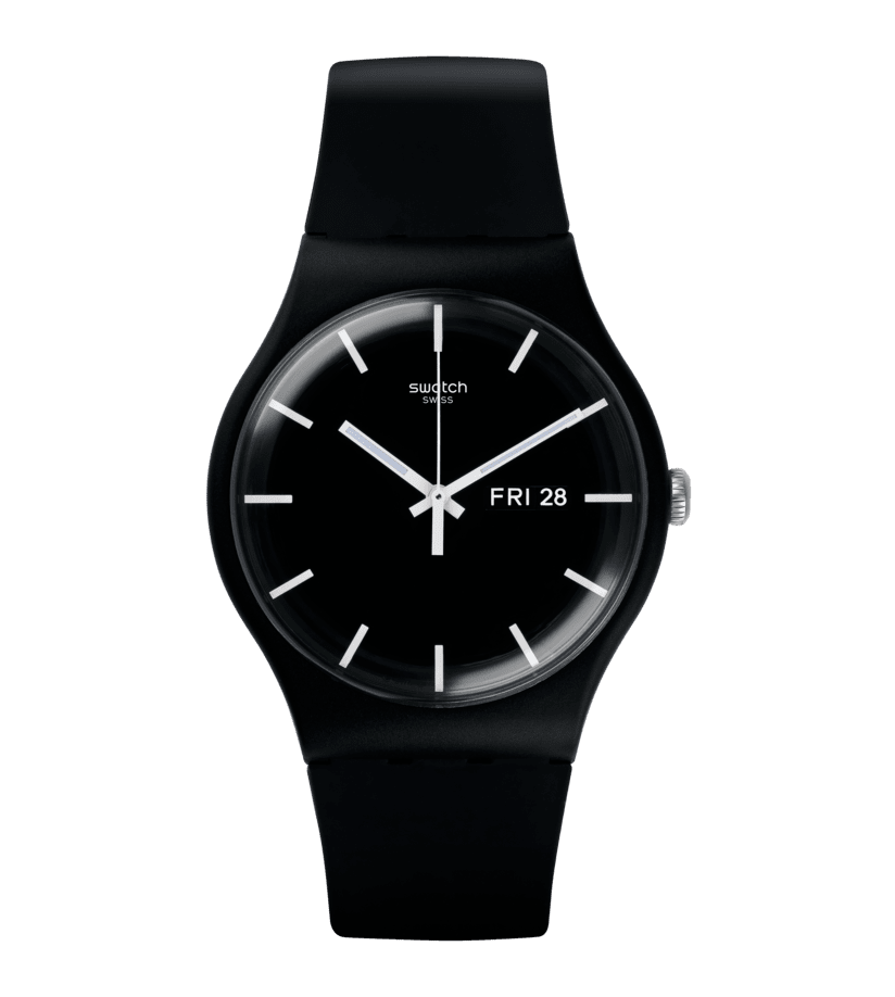 Swatch Originals Large SO29B704 Mono Black Herrenuhr Schwarz • Biosourced Material • Tag-/Datumsfenster