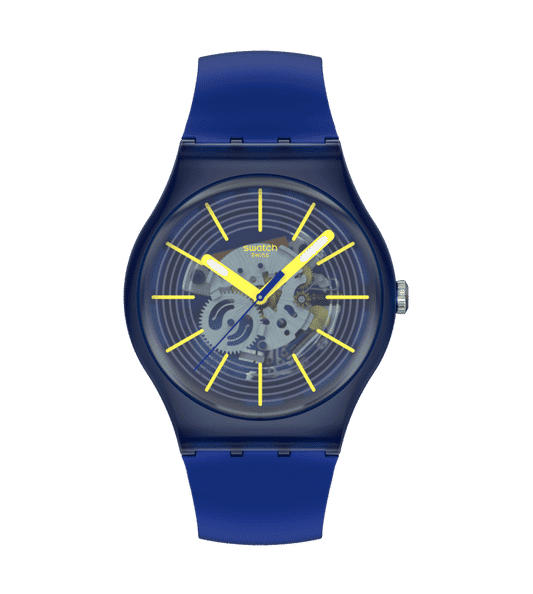 Swatch Originals Large SO29I100 Revealed in the depths Armbanduhr Blau • Leuchtzeiger & Leuchtindizes • Biosourced Gehäuse