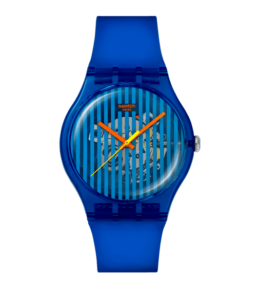 Swatch Originals Large SO29S102 Armbanduhr Blau • Biosourced Gehäuse • Retro 80s Design