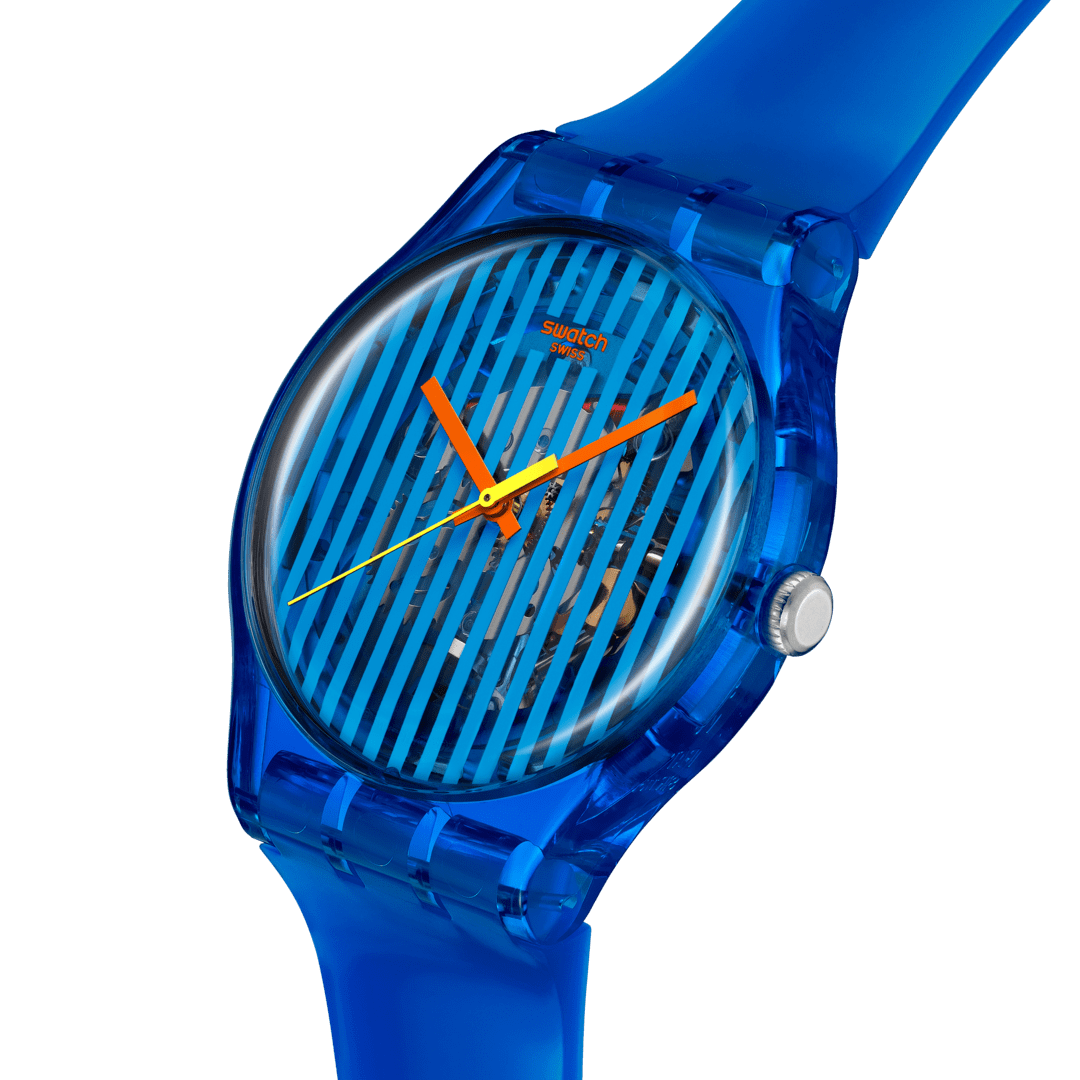 Swatch Originals Large SO29S102 Armbanduhr Blau • Biosourced Gehäuse • Retro 80s Design, Bild 3