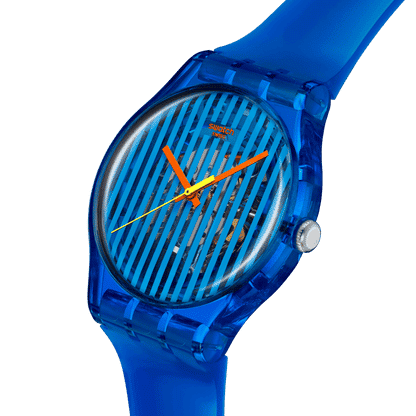 Swatch Originals Large SO29S102 Armbanduhr Blau • Biosourced Gehäuse • Retro 80s Design, Bild 3