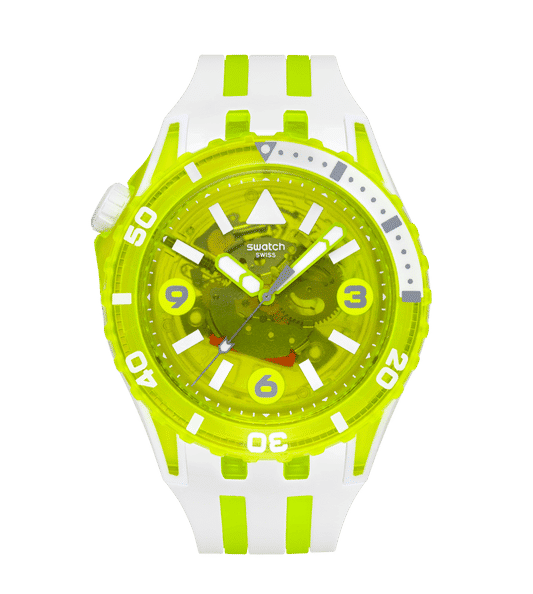 Swatch Scubaqua SSCU09J100 Herrenuhr Gelb • Bioceramic-Gehäuse • Leuchtzeiger mit Taucherdesign
