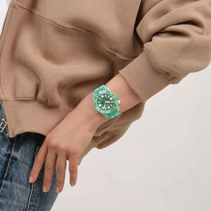Swatch Scubaqua SSCU09L100 Medusae Damenuhr Türkis • Bioceramic & Biosourced • Leuchtzifferblatt, Bild 6