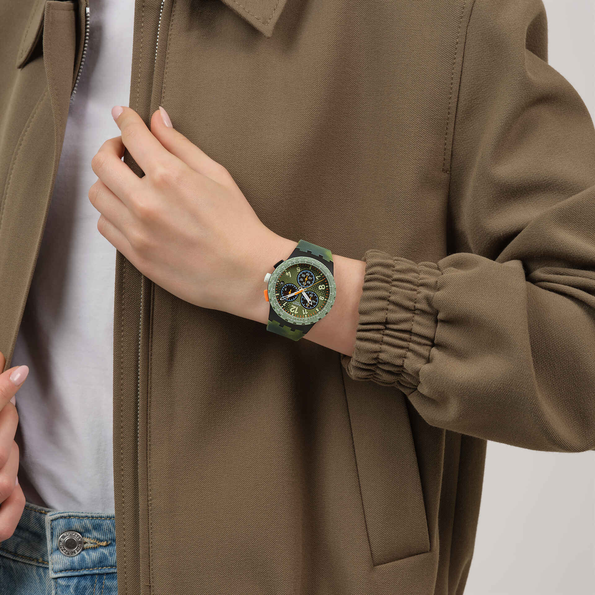Swatch New Chrono Plastic SUSB423 Midday Camo Herrenuhr • Chronograph • Camouflage-Design, Bild 5