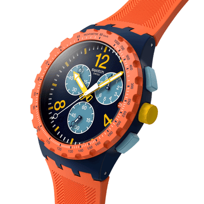 Swatch CAMO FLASH SUSI400 Herren Armbanduhr Dunkelblau • Chronograph mit Leuchtzeiger • Datumsanzeige bei 3 Uhr, Bild 3