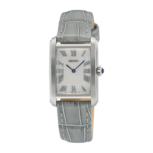 Seiko SWR099P1 Damenuhr Classic • Eckiges Edelstahlgehäuse • Hardlex-Glas
