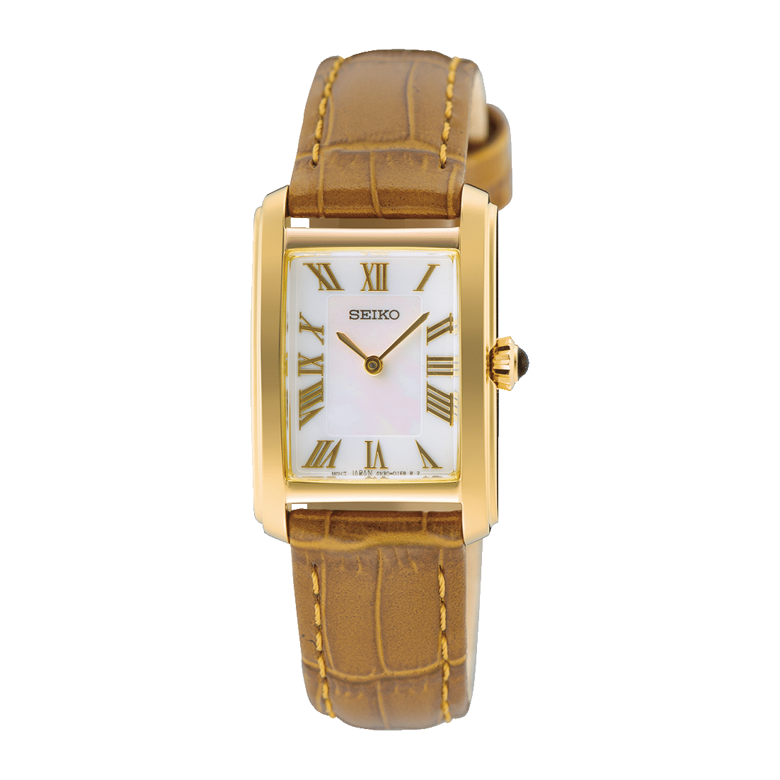 Seiko SWR100P1 Damen Armbanduhr Classic Weiß • Eckiges Edelstahlgehäuse • Quarzwerk 5 ATM