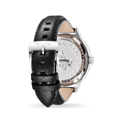 Thomas Sabo Rebel Icon WA0210-218-203 Herrenuhr Schwarz • Mineralglas mit Saphirbeschichtung • Dreidimensionaler Totenkopf