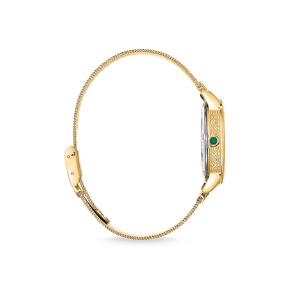 Thomas Sabo WA0365-264-211 Garden Spirit Malachit Damenuhr Gelbgold • Echtes Malachit-Zifferblatt • Milanaise-Armband, Bild 2