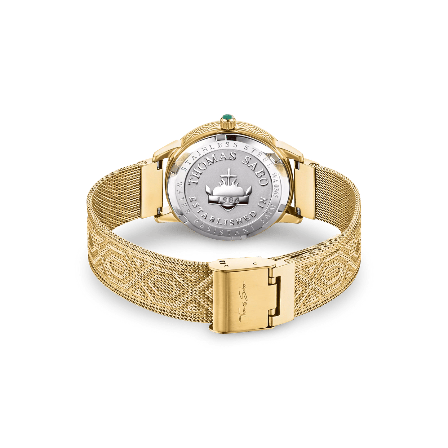 Thomas Sabo WA0365-264-211 Garden Spirit Malachit Damenuhr Gelbgold • Echtes Malachit-Zifferblatt • Milanaise-Armband, Bild 3