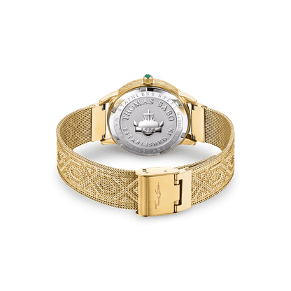 Thomas Sabo WA0365-264-211 Garden Spirit Malachit Damenuhr Gelbgold • Echtes Malachit-Zifferblatt • Milanaise-Armband, Bild 3