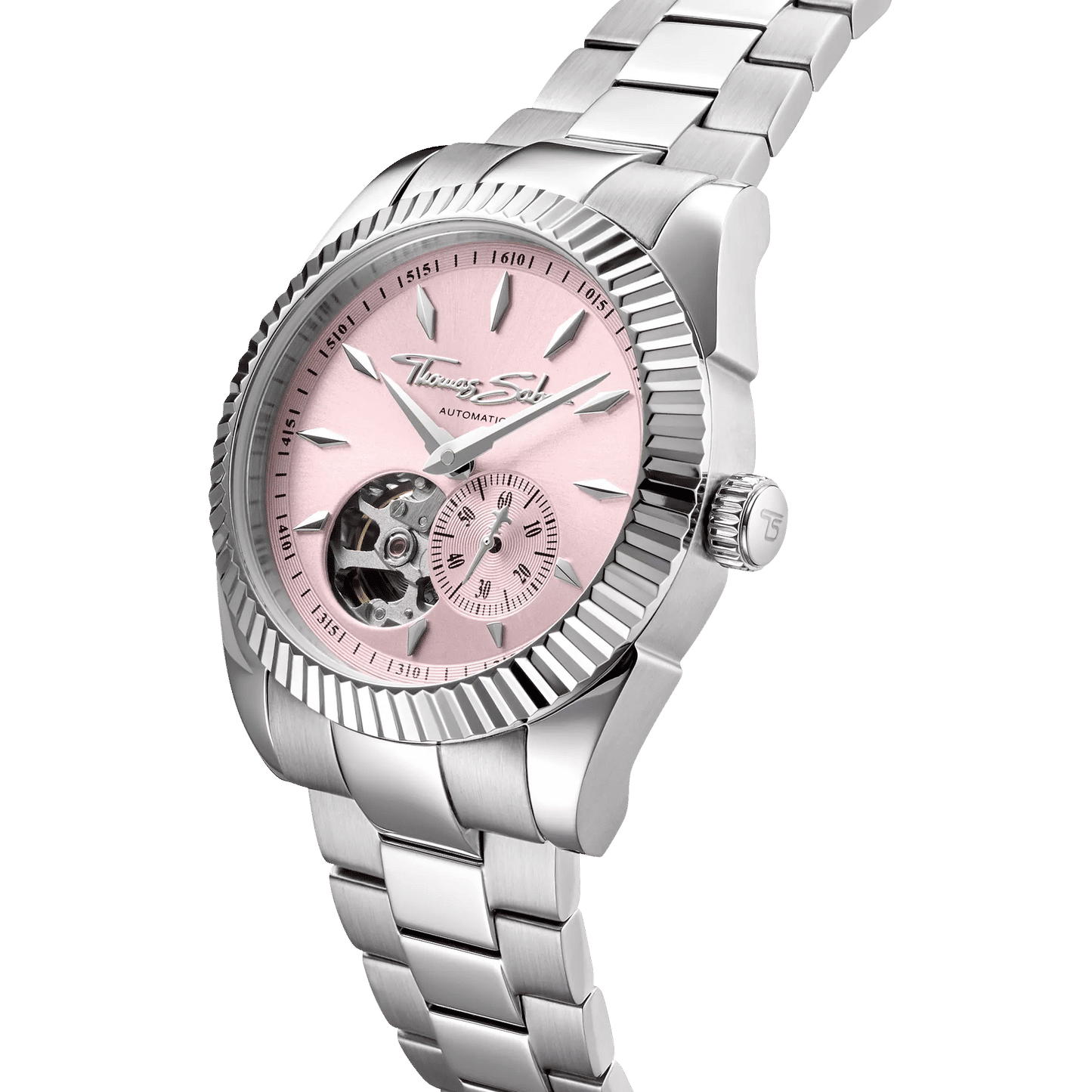 Thomas Sabo WA0418-201-204 Damen Armbanduhr Silber/Pink • Automatikwerk Miyota 8N40 • Saphirglas entspiegelt, Bild 2