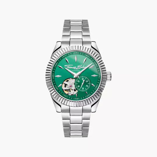 Thomas Sabo WA0419-201-211 Damen Armbanduhr Smaragdgrün • Automatikwerk Miyota 8N40 • Saphirglas entspiegelt
