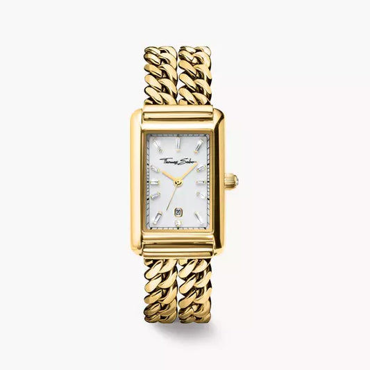 Thomas Sabo WA0429-291-207 Damenuhr Goldfarben • Saphirbeschichtetes Mineralglas • Datumsanzeige