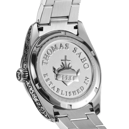 Thomas Sabo Rebel At Heart Revive WA0439-201-209 Herrenuhr Mitternachtsblau • Graviertes Edelstahlgehäuse •