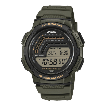 Casio WS-1800-3AVEF Timeless Herren Digitaluhr Khaki • 10-Bar-Wasserschutz • 10-Jahre-Batterie, Bild 2