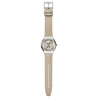 Swatch Sistem51 Irony YIS434 Armbanduhr Taupe • Automatikwerk mit 90 h Gangreserve • Datum bei 6 Uhr, Bild 4