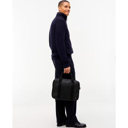 Tommy Hilfiger TH Foundation AM0AM14727BDS Laptop-Tasche Schwarz • Abnehmbarer Schulterriemen • Gepolstertes Laptop-Fach
